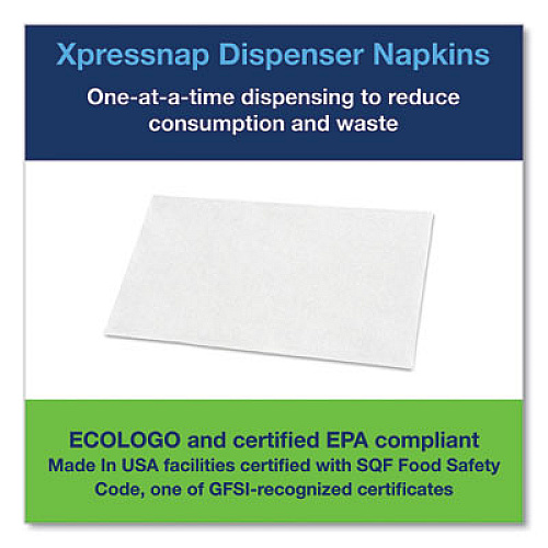 Tork Xpressnap Interfold Dispenser Napkins, 1-Ply, Bag-Pack, 13 x 8.5, White, 6,000/Carton (DX900)