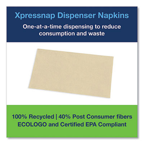 Tork Xpressnap Interfold Dispenser Napkins, 1-Ply, Bag-Pack, 13 x 8.5, Natural, 500/Pack, 12 Packs/Carton (DX906E)