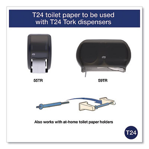 Tork Universal Bath Tissue, Septic Safe, 2-Ply, White, 500 Sheets/Roll, 96 Rolls/Carton (TM1616S)