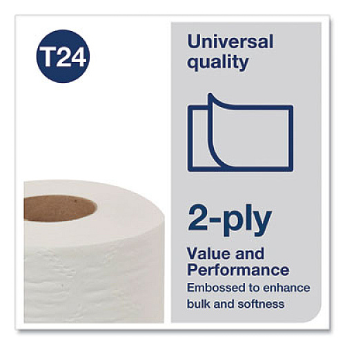 Tork Universal Bath Tissue, Septic Safe, 2-Ply, White, 500 Sheets/Roll, 96 Rolls/Carton (TM1616S)