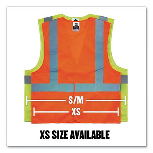 ergodyne GloWear 8205HL Class 2 Super Economy Mesh Vest, Polyester, Orange, X-Small (20961)