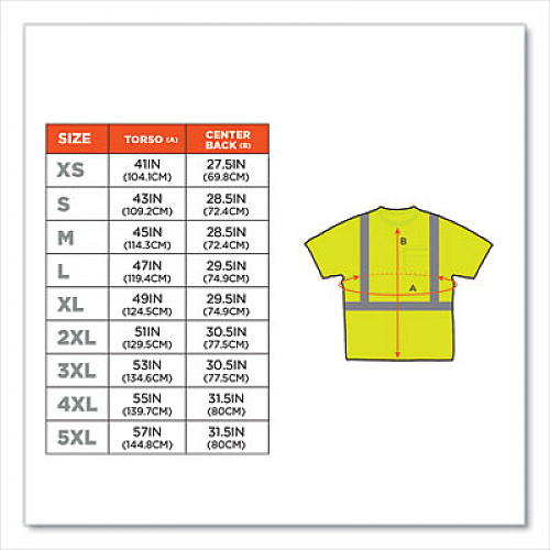 ergodyne GloWear 8289 Class 2 Hi-Vis T-Shirt, Polyester, Lime, 3X-Large (21507)