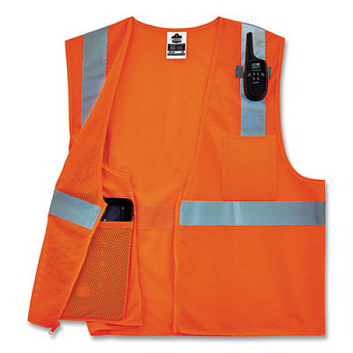 ergodyne GloWear 8210Z Class 2 Economy Mesh Vest, Polyester, Orange, Small/Medium (21043)