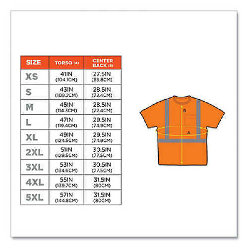 ergodyne GloWear 8289 Class 2 Hi-Vis T-Shirt, Polyester, Orange, 4X-Large (21518)