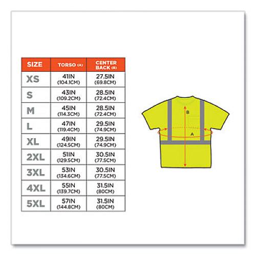 ergodyne GloWear 8289 Class 2 Hi-Vis T-Shirt, Polyester, Lime, X-Large (21505)