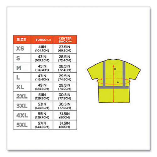 ergodyne GloWear 8289 Class 2 Hi-Vis T-Shirt, Polyester, Lime, Medium (21503)