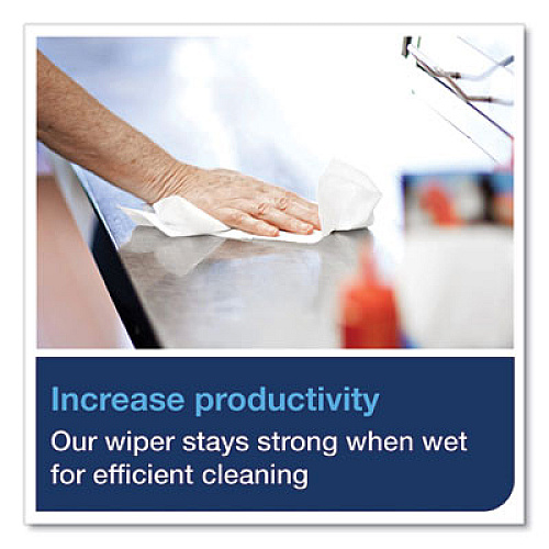 Tork Heavy-Duty Paper Wiper 1/4 Fold, 1-Ply, 12.5 x 13, White, 56/Pack, 16 Packs/Carton (192136)