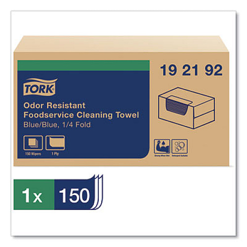 Tork Foodservice Cloth, 13 x 24, Blue, 150/Carton (192192)
