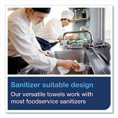 Tork Small Pack Foodservice Cloth, 1-Ply, 11.75 x 14.75, Unscented, White/Red Stripe, 50/Poly Pack, 4 Packs/Carton (192291)