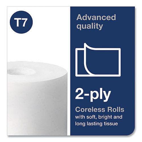 Tork Advanced High Capacity Bath Tissue, Coreless, Septic Safe, 2-Ply, White, 1,000 Sheets/Roll, 36 Rolls/Carton (472880)