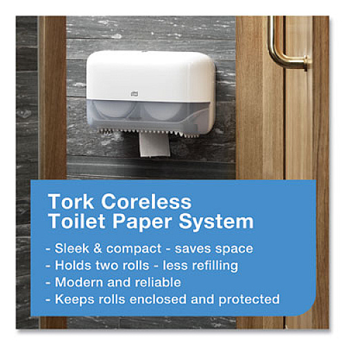 Tork Advanced High Capacity Bath Tissue, Coreless, Septic Safe, 2-Ply, White, 1,000 Sheets/Roll, 36 Rolls/Carton (472880)