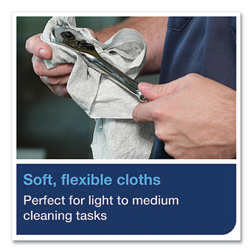 Tork Industrial Cleaning Cloths, 1-Ply, 12.6 x 15.16, Gray, 55/Pack, 8 Packs/Carton (520350)
