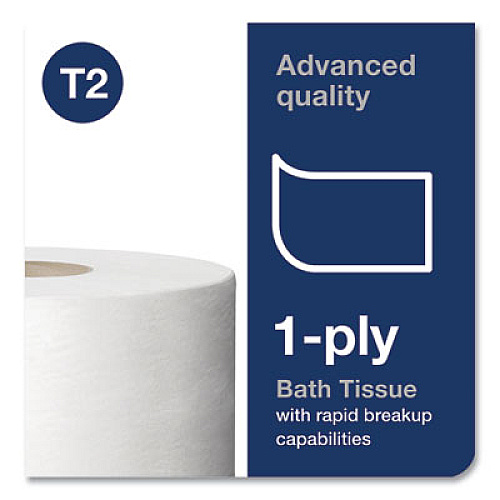 Tork Advanced Jumbo Bath Tissue, Septic Safe, 1-Ply, 3.48" x 1,200 ft, White, 12 Rolls/Carton (12013903)