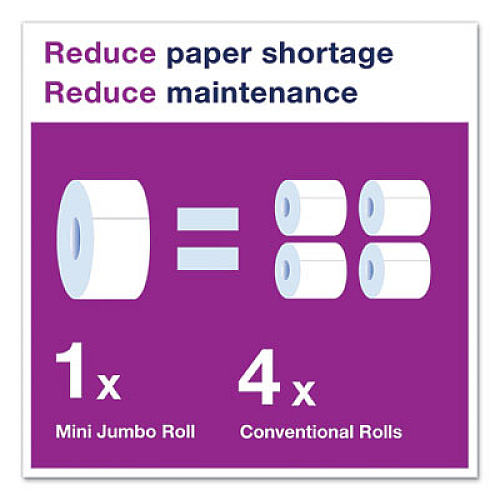Tork Advanced Jumbo Bath Tissue, Septic Safe, 1-Ply, 3.48" x 1,200 ft, White, 12 Rolls/Carton (12013903)