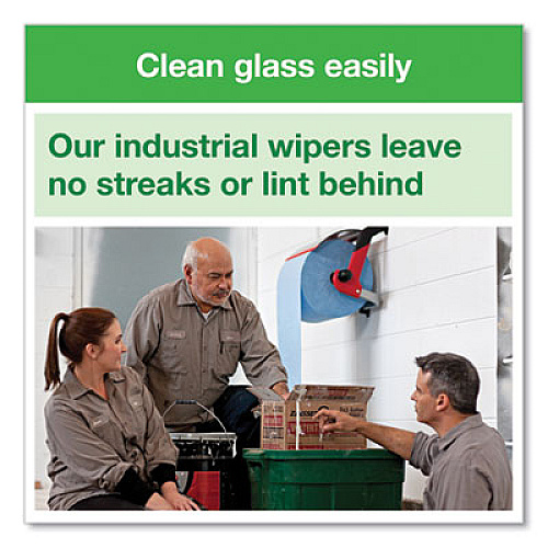 Tork Industrial Paper Wiper, 4-Ply, 11 x 15.75, Unscented, Blue, 375 Wipes/Roll, 2 Rolls/Carton (13244101)