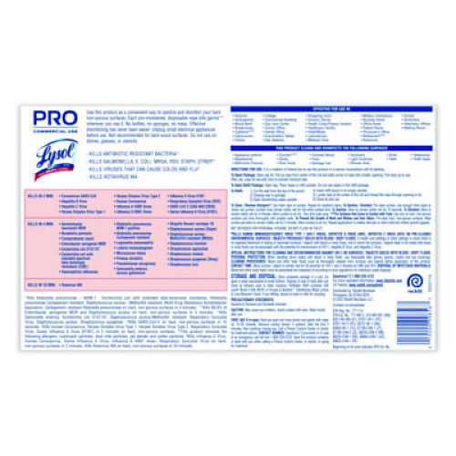 LYSOL Brand Professional Disinfecting Wipe Bucket, 1-Ply, 6 x 8, Lemon and Lime Blossom, White, 800 Wipes/Bucket, 2 Buckets/Carton (99856CT)