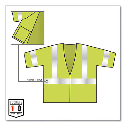 ergodyne GloWear 8310HL Class 3 Economy Hook and Loop Vest, Polyester, 4X-Large/5X-Large, Lime (22029)