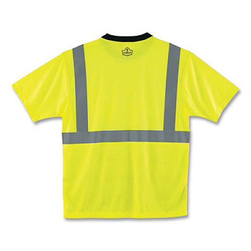 ergodyne GloWear 8289BK Class 2 Hi-Vis T-Shirt with Black Bottom, X-Large, Lime (22505)