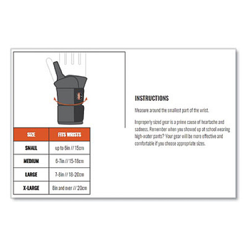 ergodyne ProFlex 675 Ambidextrous Double Strap Wrist Support, Medium, Fits Left/Right Hand, Black (16623)