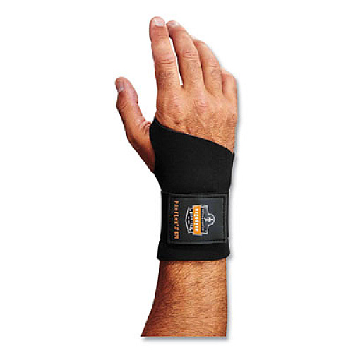 ergodyne ProFlex 670 Ambidextrous Single Strap Wrist Support, Large, Fits Left/Right Hand, Black (16614)