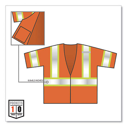 ergodyne GloWear 8330Z Class 3 Two-Tone Zipper Vest, Polyester, Largel/X-Large, Orange (22175)