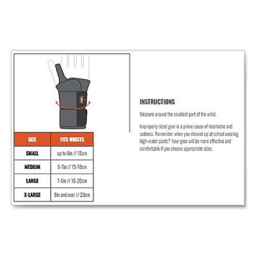 ergodyne ProFlex 675 Ambidextrous Double Strap Wrist Support, Large, Fits Left/Right Hand, Black (16624)