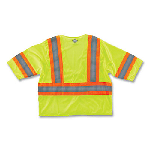 ergodyne GloWear 8330Z Class 3 Two-Tone Zipper Vest, Polyester, Small/Medium, Lime (22183)
