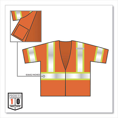 ergodyne GloWear 8330Z Class 3 Two-Tone Zipper Vest, Polyester, Small/Medium, Orange (22173)