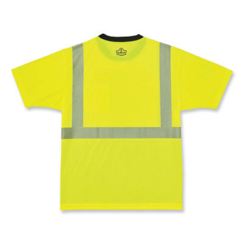 ergodyne GloWear 8280BK Class 2 Performance T-Shirt with Black Bottom, Polyester, 3X-Large, Lime (22537)