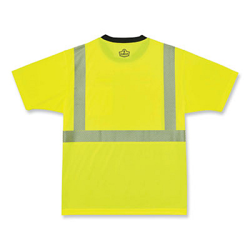 ergodyne GloWear 8280BK Class 2 Performance T-Shirt with Black Bottom, Polyester, 4X-Large, Lime (22538)