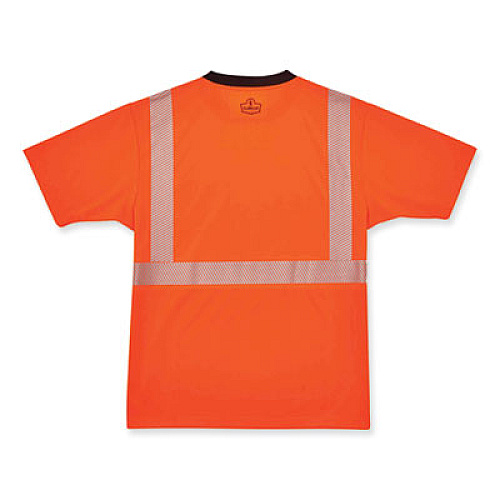 ergodyne GloWear 8280BK Class 2 Performance T-Shirt with Black Bottom, Polyester, 4X-Large, Orange (22588)