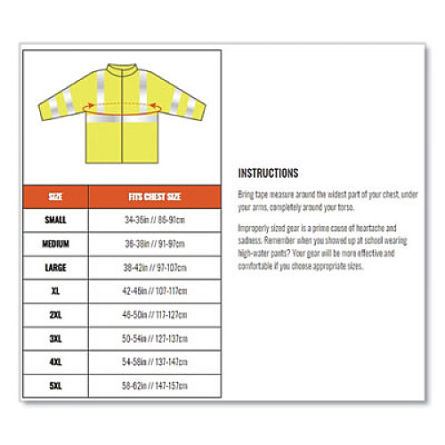 ergodyne GloWear 8386 Class 3 Hi-Vis Outer Shell Jacket, Polyester, 4X-Large, Orange (25468)