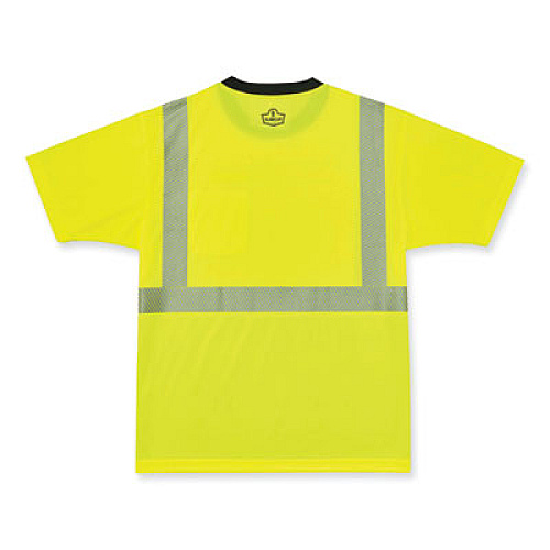 ergodyne GloWear 8280BK Class 2 Performance T-Shirt with Black Bottom, Polyester, Large, Lime (22534)
