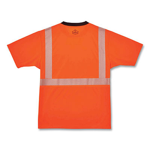 ergodyne GloWear 8280BK Class 2 Performance T-Shirt with Black Bottom, Polyester, Small, Orange (22582)