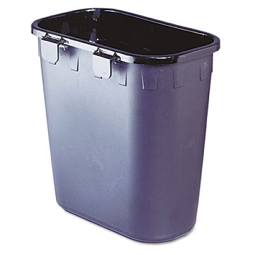Safco Paper Pitch Recycling Bin, Rectangular, Polyethylene, 1.75 gal, Black (2944BL)