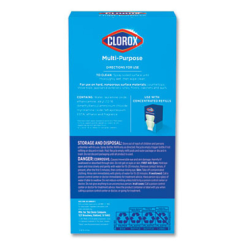 Clorox Multipurpose Degreaser Cleaner Refillable Starter Kit, Crisp Lemon Scent (60160)