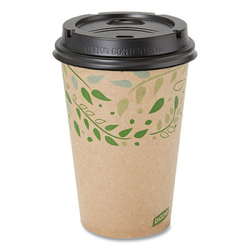 Dixie EcoSmart Recycled Hot/Cold Cups, 16 oz, Paper, Kraft/Green, 1,000/Carton (2346R)