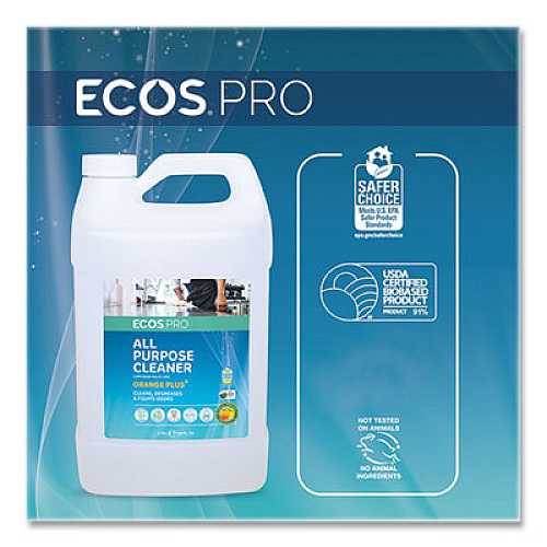 ECOS PRO Orange Plus All Purpose Cleaner and Degreaser, Citrus Scent, 1 gal Bottle (PL970604)