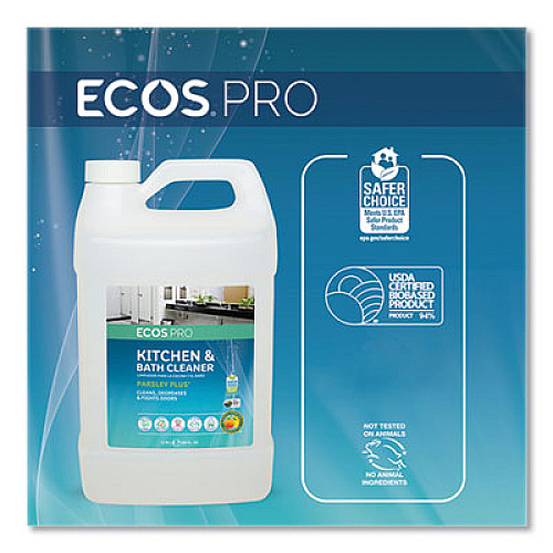 ECOS PRO Parsley Plus All-Purpose Kitchen and Bathroom Cleaner, Herbal Scent, 1 gal Bottle (PL974604)