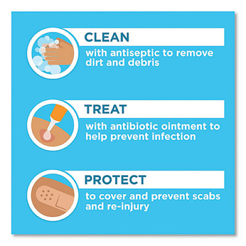 BAND-AID OurTone Adhesive Bandages, BR45, 2.25 x 0.63; 3 x 0.75; 3 x 1, Light Brown, 30/Pack (119585)