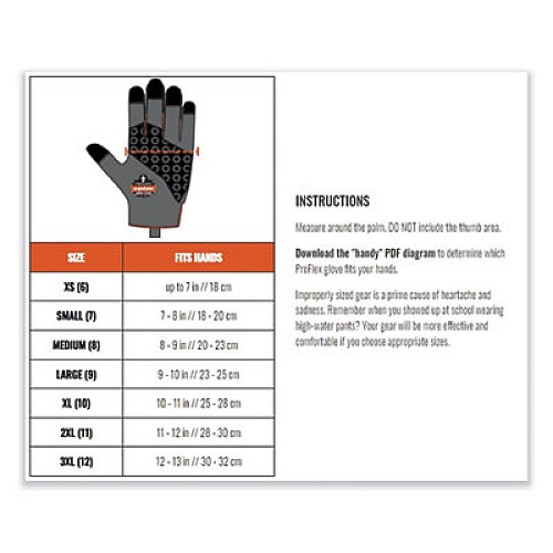 ergodyne ProFlex 910 Half-Finger Impact Gloves + Wrist Support, EN388: 1121X, 12.75" Long, X-Large, Black, Pair (17715)