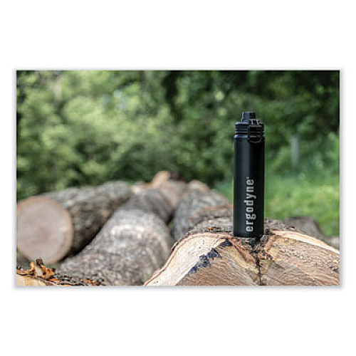 ergodyne Chill-Its 5152 Insulated Stainless Steel Water Bottle, 25 oz, Metal, Black (13167)