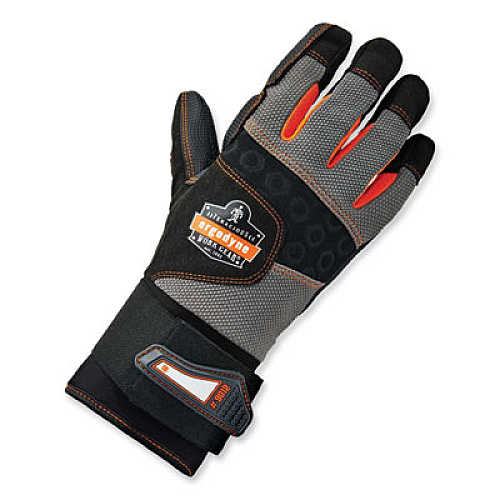 ergodyne ProFlex 9012 Certified AV Gloves + Wrist Support, EN388: 2121X, 15.5" Long, X-Large, Black, Pair (17735)