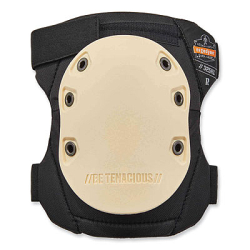 ergodyne ProFlex 325HL Non-Marring Rubber Cap Knee Pads, Hook and Loop Closure, One Size Fits Most, Tan Cap, Pair (18326)