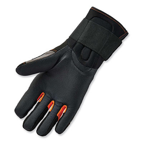 ergodyne ProFlex 9012 Certified AV Gloves + Wrist Support, EN388: 2121X, 14.75" Long, Medium, Black, Pair (17733)
