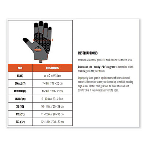 ergodyne ProFlex 910 Half-Finger Impact Gloves + Wrist Support, EN388: 1121X, 12.5" Long, Large, Black, Pair (17714)