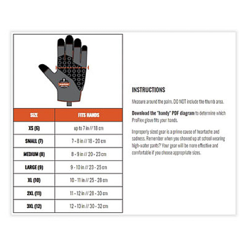 ergodyne ProFlex 860 Heavy Lifting Utility Gloves, EN388: 2101X, 10.5" Long, Large, Black, Pair (17284)
