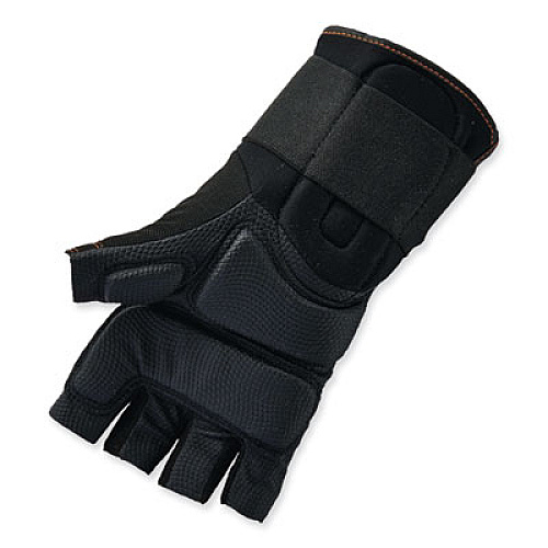 ergodyne ProFlex 910 Half-Finger Impact Gloves + Wrist Support, EN388: 1121X, 12.25" Long, Medium, Black, Pair (17713)