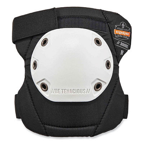 ergodyne ProFlex 300HL Knee Pads, Rounded Hard Cap, Hook and Loop Closure, One Size Fits Most, White Cap, Pair (18301)