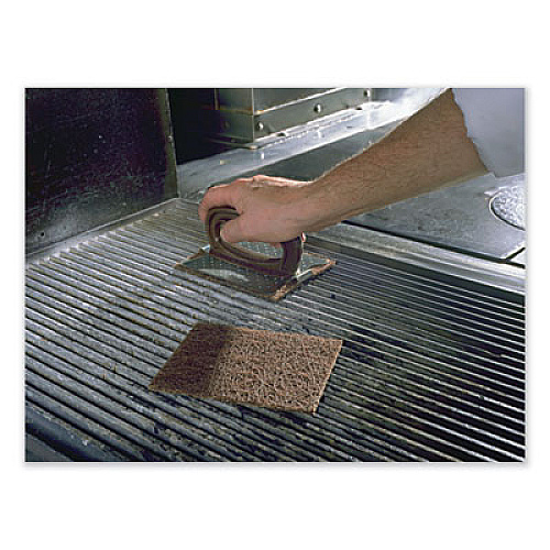 3M Heavy Duty Griddle Pad, 4.5" x 5.5", 5 mm Thick, Brown, 40/Carton (08299)